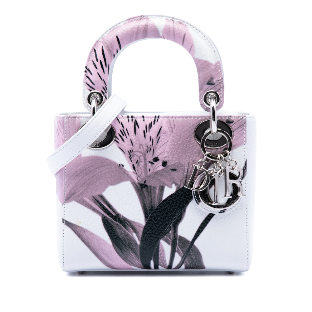 Pre-Loved Dior Mini Deerskin Floral Printed Lady Dior